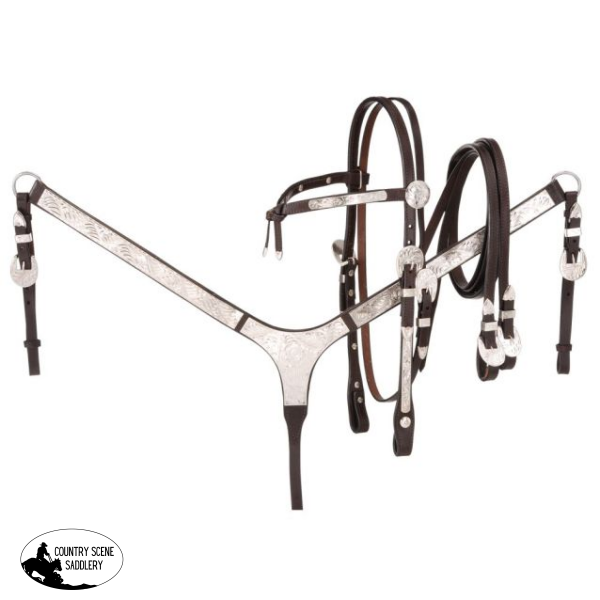 New! Royal King Futurity Brow Silver Tack Set Full/cob Tack Sets