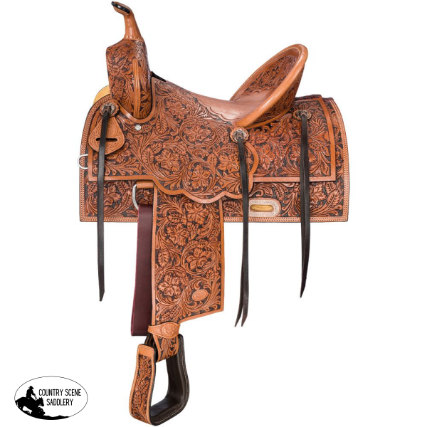 NEW! Royal King Prescott All Around Saddle -8-inch gullet Cowboy Roper