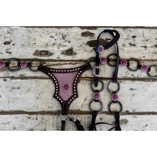 New! Ruby Rose Gladiator Tack Set (Pink)