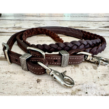 New! Ruby Rose Plain Plaited Barrel Reins - Country Scene Saddlery and Pet Supplies