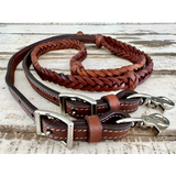 New! Ruby Rose Plaited Reins with Knots - Country Scene Saddlery and Pet Supplies
