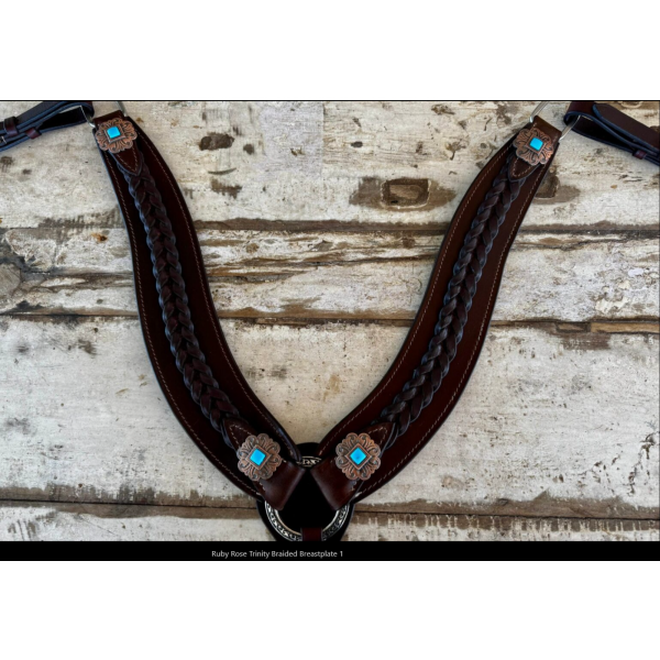 New! Ruby Rose Trinity Braided Breastplate Western Breast Plate