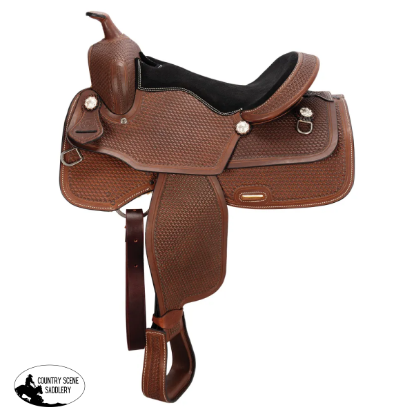 New! Schneiders® Basketweave All Around Western Saddle 16 inch / Dark Western Saddle