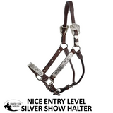 New! Schneiders® Beaded Silver Plated Show Halter With Lead