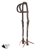 New! Schneiders® Black and Chocolate Rawhide Two-Ear Ranch Headstall - Full Size