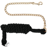 New! Schneiders® Cotton Lead Rope with Chain 8 feet / Black