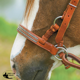 New! Schneiders® Harness Leather Decorative Nose Side Pull Billy Royal Show Halters