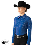 New! Schneiders® Ladies Eva Silver Studded Western Show Shirt - Large / Black - Western Shirts