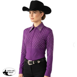 New! Schneiders® Ladies Eva Silver Studded Western Show Shirt - Med / Black - Western Shirts
