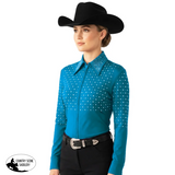 New! Schneiders® Ladies Eva Silver Studded Western Show Shirt - X-Large / Black - Western Shirts
