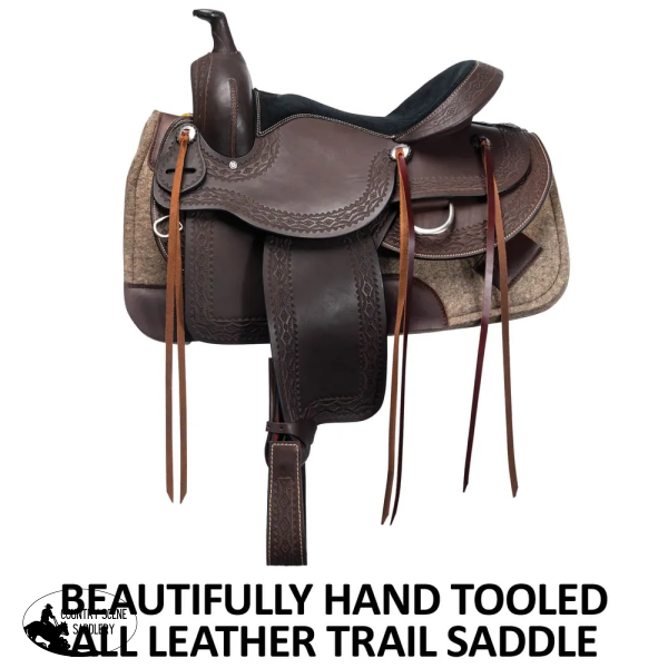 New! Schneiders® Oiled Leather Western Trail Saddle 7 inch gullet and Full QHB Western Saddle