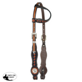 New! Schneiders® One Ear Diamond Tooled Silver Concho Ranch Headstall - Country Scene Saddlery and Pet Supplies