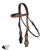 New! Schneiders® Ranch Turquoise Concho Two-Tone Browband Headstall - Country Scene Saddlery and Pet Supplies