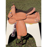 Schneiders® Running W II Roughout Western Work Saddle - saddle