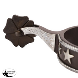 New! Schneiders® Star Studded Black Steel Cloverleaf Spurs - Country Scene Saddlery and Pet Supplies