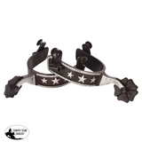 New! Schneiders® Star Studded Black Steel Cloverleaf Spurs - Country Scene Saddlery and Pet Supplies