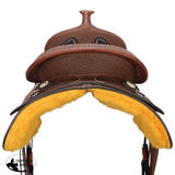 New! Schneiders® Tooled Border Western Trail Saddle & 7’’ gullet and full horse bars 16 / Dark Western Saddle