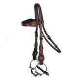 New! Schneiders® Tooled Concho Browband Ranch Headstall Western Bridle