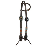 New!Schneiders® Turquoise Rawhide Rolled One Ear Headstall - Country Scene Saddlery and Pet Supplies