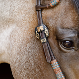 New!Schneiders® Turquoise Rawhide Rolled One Ear Headstall - Country Scene Saddlery and Pet Supplies