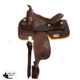 New! Schneiders® Wyatt II Tooled All Around Saddle 15 / Dark Oil