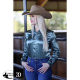 New! SEA GLASS SATIN PERFORMANCE RODEO SHIRT - Country Scene Saddlery and Pet Supplies