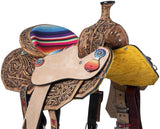 Serape Barrel Saddle Black or Light Oil - Country Scene Saddlery and Pet Supplies