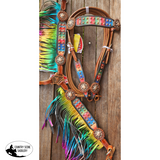 Serape Print Headstall And Breastcollar Set.