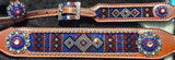Set with red, white, and blue crystal rhinestone diamond design inlay. - Country Scene Saddlery and Pet Supplies