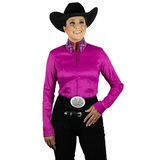New! Shiloh Crystaled Taffy Show Blouse, Fuchsia - Country Scene Saddlery and Pet Supplies