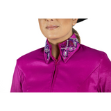 New! Shiloh Crystaled Taffy Show Blouse, Fuchsia - Country Scene Saddlery and Pet Supplies