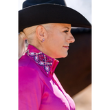 New! Shiloh Crystaled Taffy Show Blouse Fuchsia