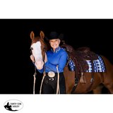 New! Shiloh Crystaled Taffy Show Blouse Royal [Size: M]