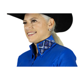 New! Shiloh Crystaled Taffy Show Blouse Royal [Size: M]