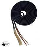 New! Showman 23’ Nylon braided Mecate Reins with Horse Hair Tassel Black Mecate Reins