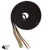 New! Showman 23’ Nylon braided Mecate Reins with Horse Hair Tassel Brown Mecate Reins