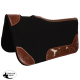 New! Showman 31" x 32" Blazing Hide Contoured Black Felt Saddle Pad - Country Scene Saddlery and Pet Supplies