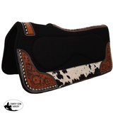New! Showman 31" x 32" Bloomhide Contoured Black Felt Saddle Pad - Country Scene Saddlery and Pet Supplies