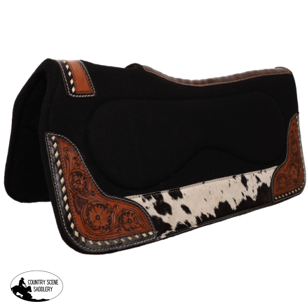 New! Showman 31’’ x 32’’ Bloomhide Contoured Black Felt Saddle Pad