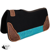 New! Showman 31" x 32" Teal Hibiscus Contoured Felt Saddle Pad - Country Scene Saddlery and Pet Supplies