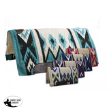 New! Showman™ 36" x 34" 100% Wool Top Cutter Style Saddle Pad with Kodel Fleece Bottom and Top Grain Leather Wear Leathers. - Country Scene Saddlery and Pet Supplies