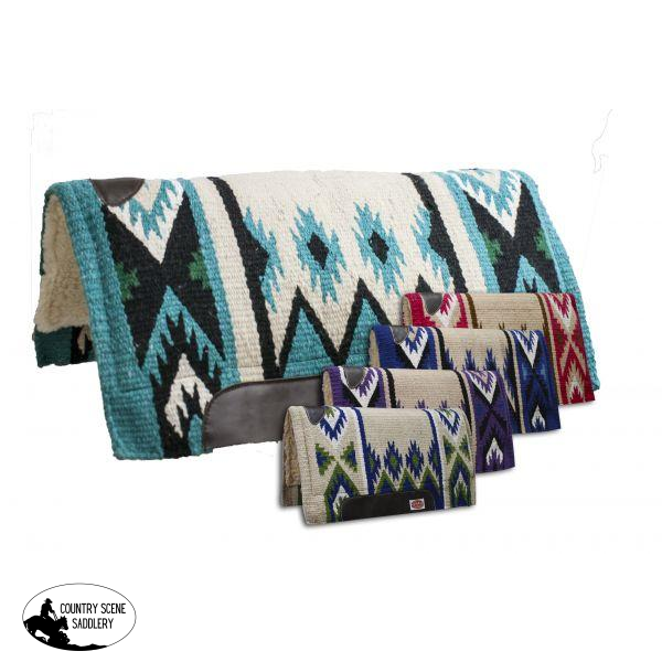 New! Showman 36 X 34 100% Wool Top Cutter Style Saddle Pad With Kodel Fleece Bottom And Grain