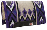 New! Showman™ 36" x 34" 100% Wool Top Cutter Style Saddle Pad with Kodel Fleece Bottom and Top Grain Leather Wear Leathers. - Country Scene Saddlery and Pet Supplies
