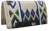 New! Showman™ 36" x 34" 100% Wool Top Cutter Style Saddle Pad with Kodel Fleece Bottom and Top Grain Leather Wear Leathers. - Country Scene Saddlery and Pet Supplies