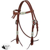 New! Showman Aqua Rawhide Argentina Cow Leather Futurity Knot Headstall - Country Scene Saddlery and Pet Supplies