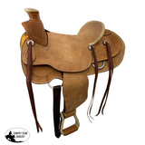 New! Showman Argentina Cow Leather Roughout Western Roper Saddle - 16 Inch - Country Scene Saddlery and Pet Supplies