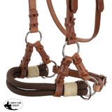 New! Showman Argentina Cow Leather Side Pull with Rope Nose Bosal Set