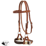 New! Showman Argentina Cow Leather Side Pull with Rope Nose Bosal Set