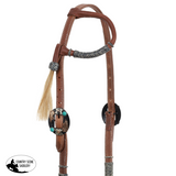 New! Showman Argentina Cow Leather Smoky Rawhide One Ear Headstall - Country Scene Saddlery and Pet Supplies