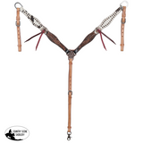 New! Showman Autumn Hide Browband Headstall and Breastcollar Set - Western Headstall & Breastcollar Set
